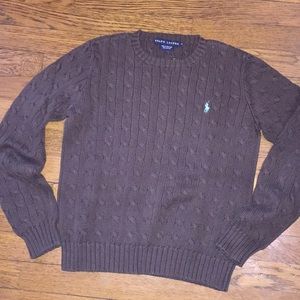Ralph Lauren brown Cable knit sweater